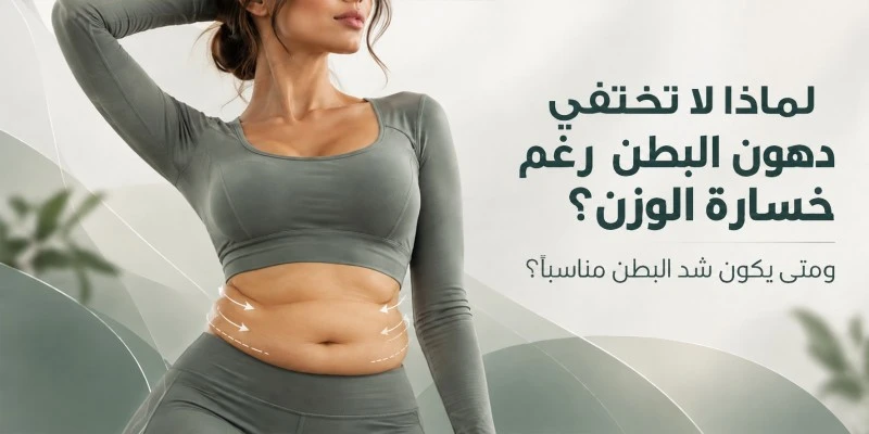 لماذا لا تختفي دهون البطن رغم خسارة الوزن؟ ومتى يكون شد البطن مناسبًا؟